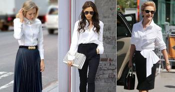Options for using a white shirt in a woman's wardrobe